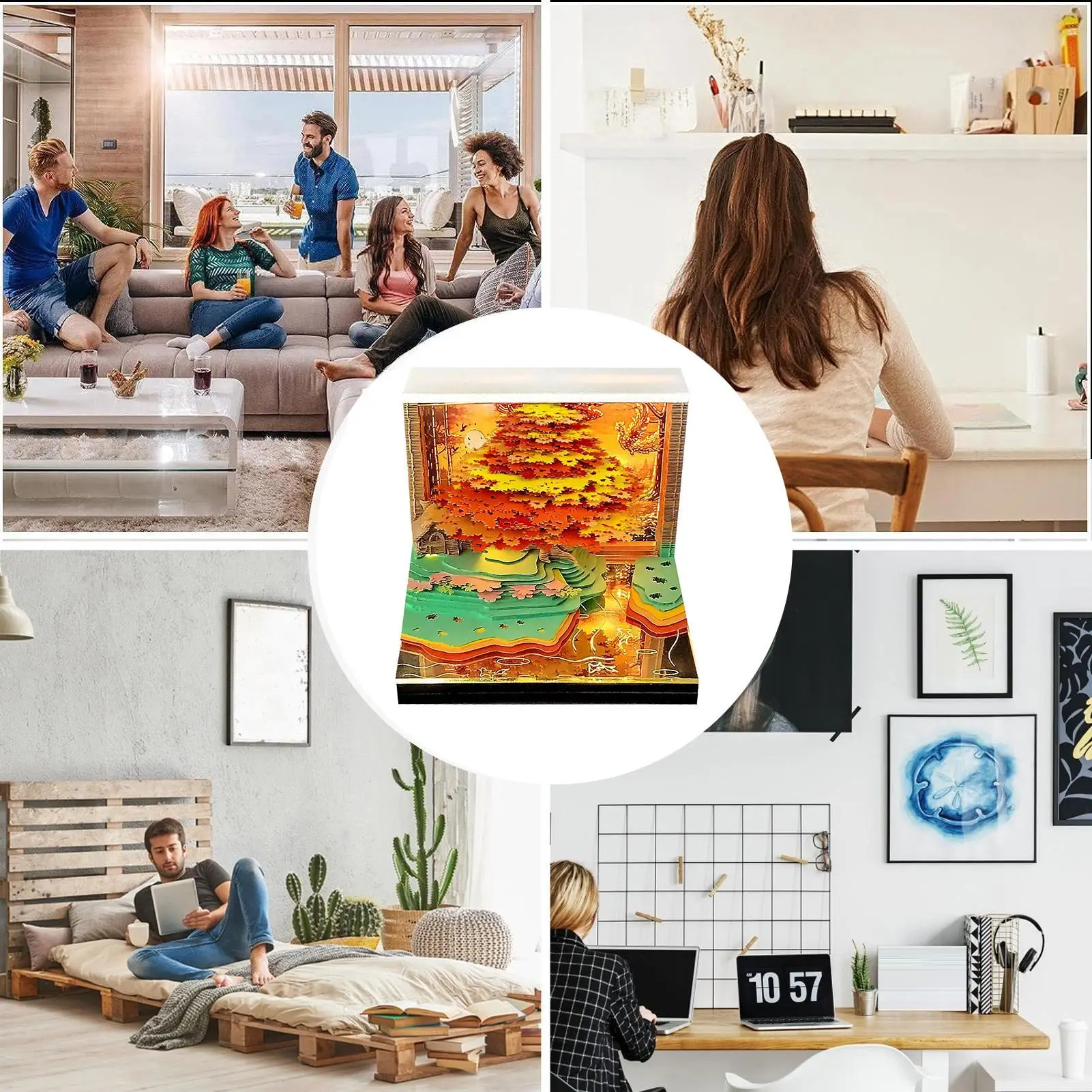 3D 데스크 캘린더 52주 2026 종이 아트 캘린더 일정 플래너 이벤트 추적기 추수감사절 크리스마스 호텔용