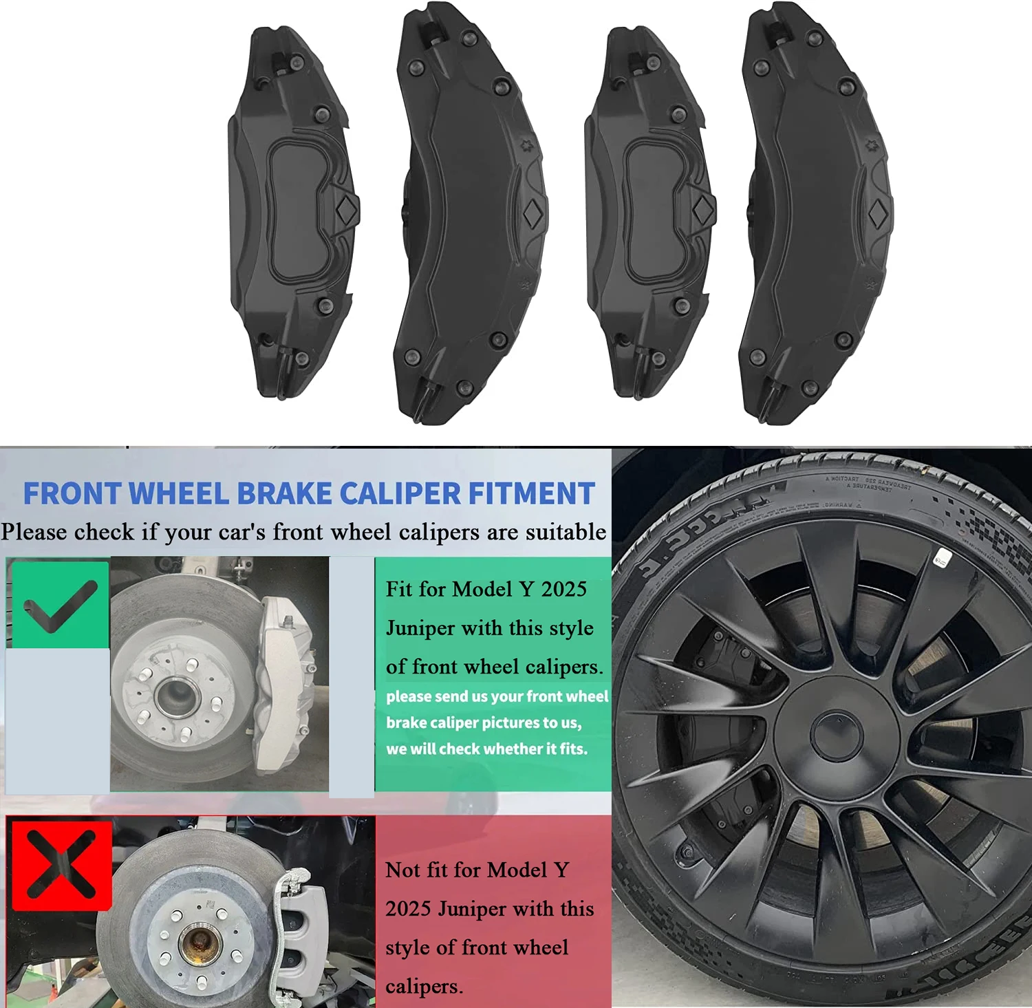 【新品未使用】テスラ Model Y ジュニパー ブレーキキャリパーカバー テスラ モデルY ジュニパー 2025 2026 AWD用ブレーキキャリパーカバー