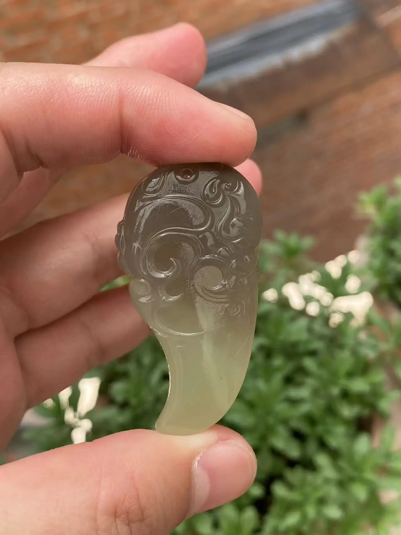 

Natural 100% real green hetian jade pendant necklace Carving Cloud pattern pendants Gifts for men and women jewelry Bless peace