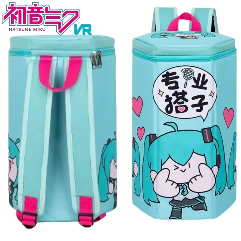 

Новый рюкзак Хацунэ Мику с героями мультфильмов Хацунэ Мику, сумка для ракеток для бадминтона, большая емкость для хранения, периферийные устройства в стиле аниме, праздничные подарки