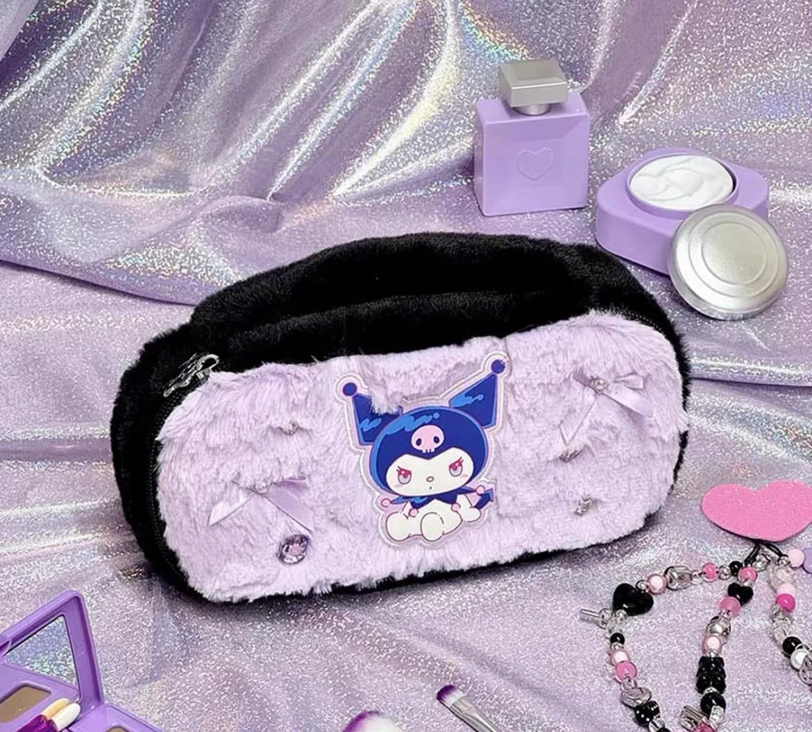 

Kuromi Glitter Party Series Cosmetic Makeup Bag - Sparkly Travel Organizer Pouch for Girls Women, Cute Sanrio Accessory Gift