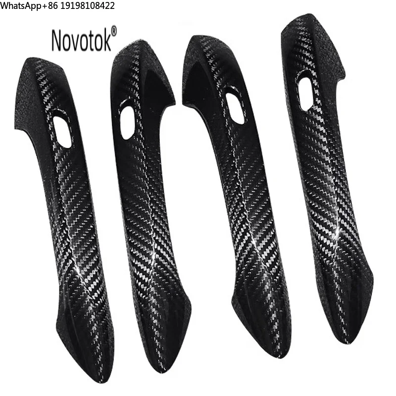 For Panamera genuine carbon fiber exterior door handle carbon fiber protective door handle sticker modified exterior decoratio