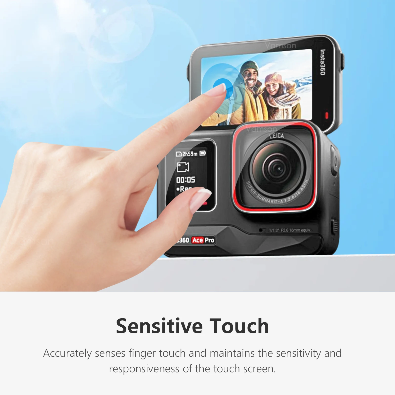 حافظة واقية من السيليكون Vamson لـ Insta360 Ace Pro ، طبقة زجاج مقسى ، ملحقات ، أفلام