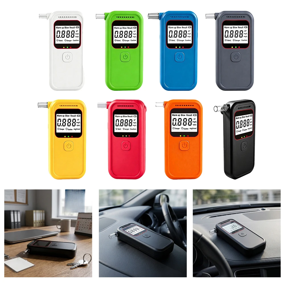 Digital Breathalyzer With LCD Voice Guidance Contactless BAC Tester Detector For Home Car Safety Monitoring Device