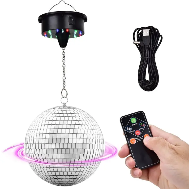 

GYTB-Rotating 6" Disco Ball Featuring Motor, 6-12 RPM Adjustable Speed, For DJ Band For Weddings Parties Birthday Christmas
