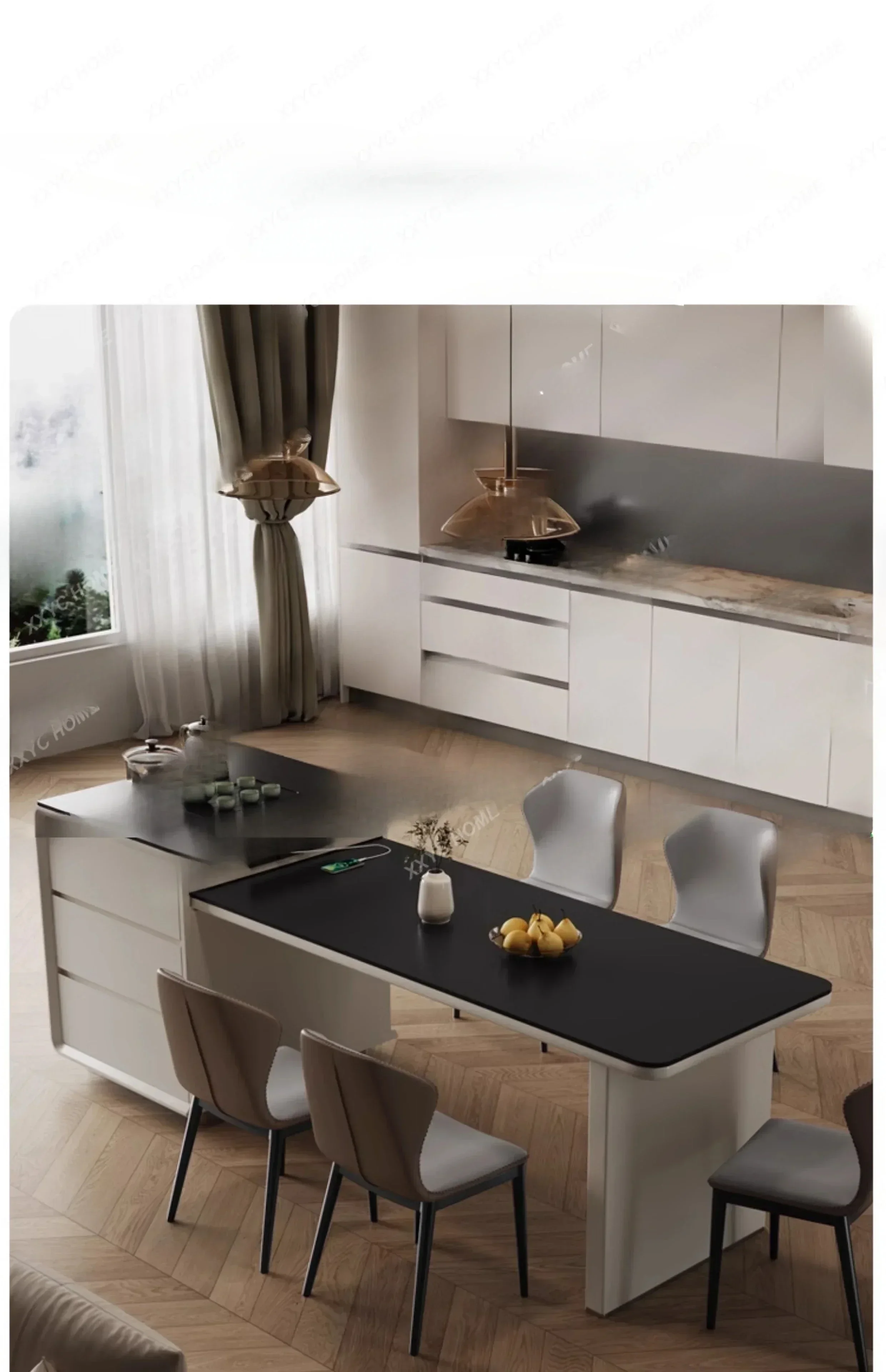 Plate Kitchen Island Retractable Tea Dining Table Locker Full Pack Cream Style Guide