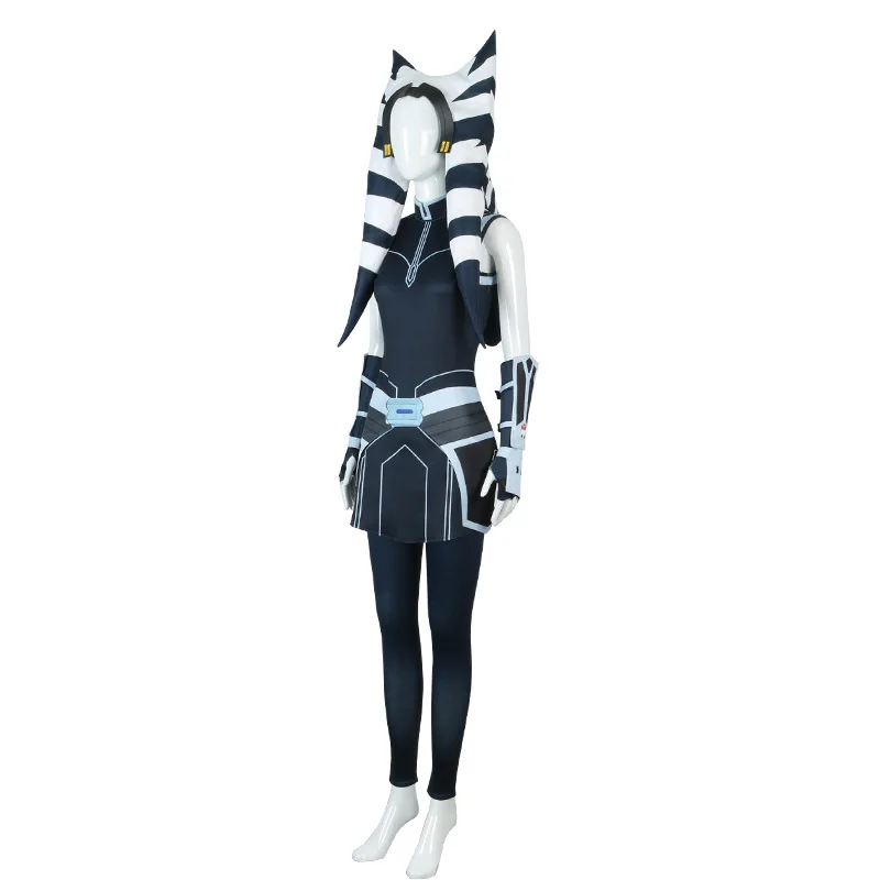Ahsoka Tano Cosplay Costume Halloween Top and Pants with Hat Full Set Masquerade Carnival Party Outfits for Adult - view 3