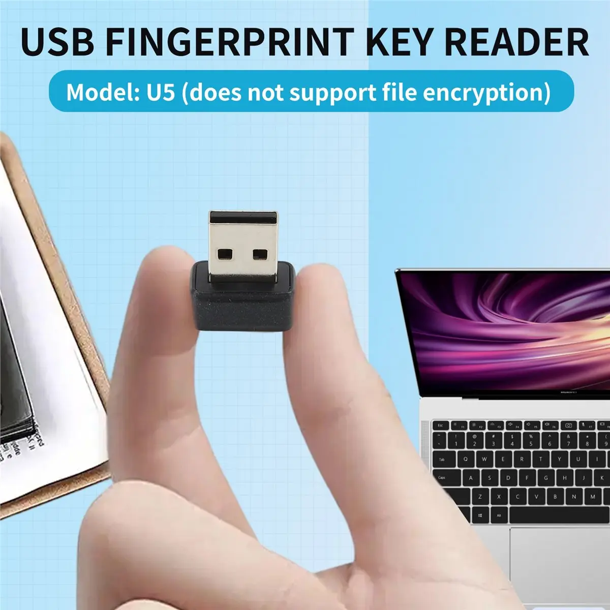 *A* USB Fingerprint Key Reader U2F Biometric Fingerprint Scanner Anti-Spoofing Biometric Mini Security Key Dongle