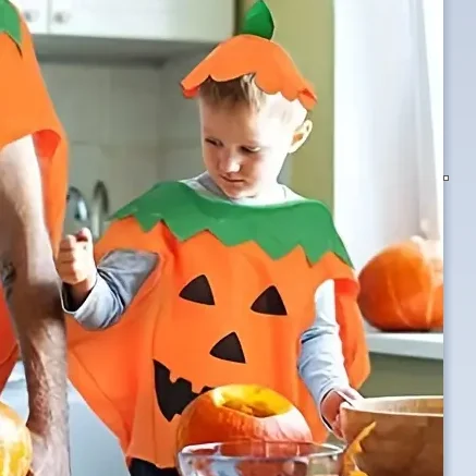 Geisterkürbis-Kostüm mit Hut und Geldbörse, Hexenkostüm oder Beutel mit kostbarem Süßigkeiten, für Kinder und Erwachsene