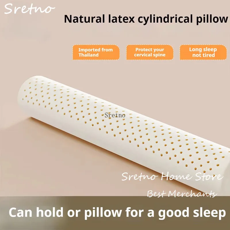 

Thailand Natural Latex Cylindrical Neck Pillow Bed Long Large Throw Pillows Girls Sofa Living Room Sleeping Cushions Leg Pillow