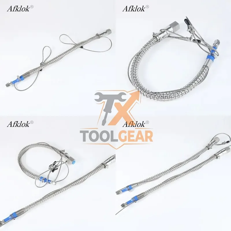 2026hotsale* High Pressure Stainless Steel Casting Smooth Surface with Safety Rope Braided for Cylinder Flexible Hose