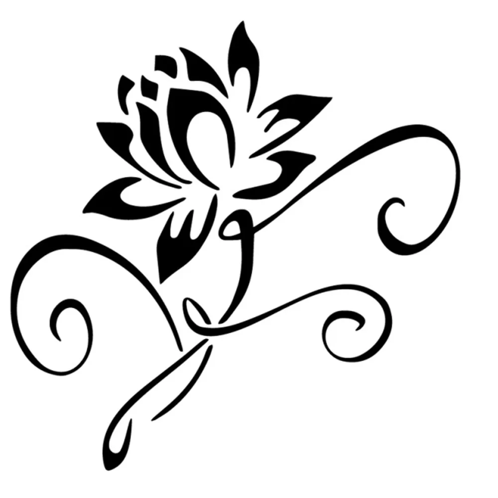 

Lotus Flower Design Vinyl Car Sticker Waterproof UV Resistant for Auto Window Bumper Universal Fit Elegant Plant Art
