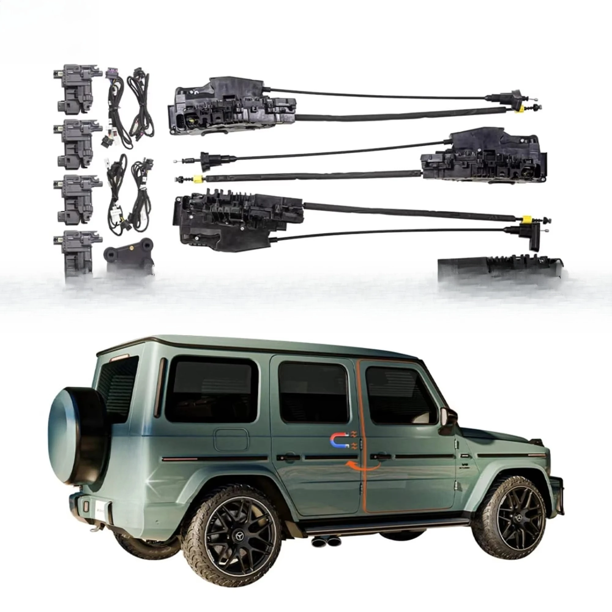 Closure Electric Suction Door Kit for Mercedes G Wagon W464 AMG G500 G63 2019-2024 Soft Close Power Vacuum Door System
