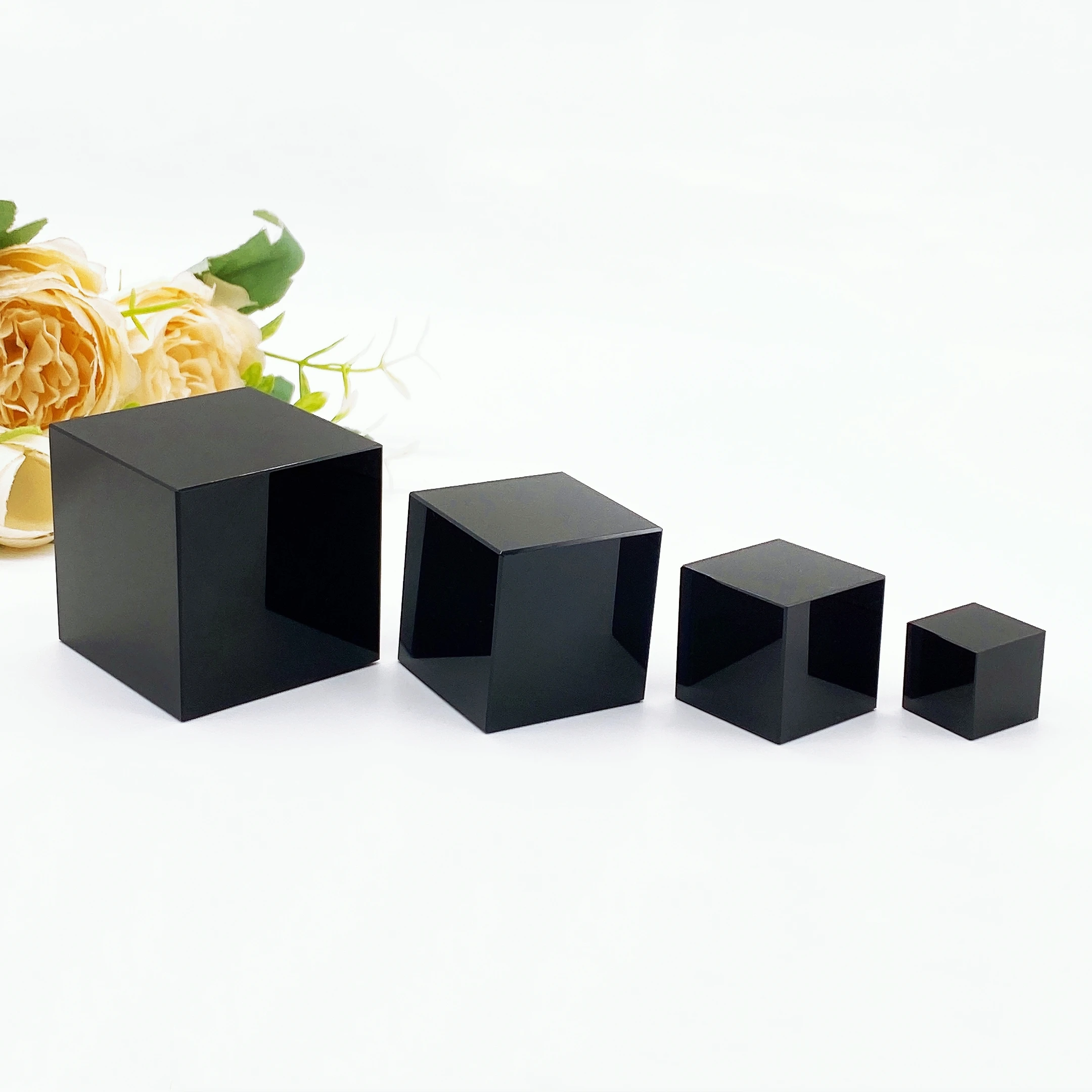 2-5CM Natural Black Obsidian Quartz Square Cube Crystal Wiccan Stone Mineral Specimen Healing Home Decor Gift