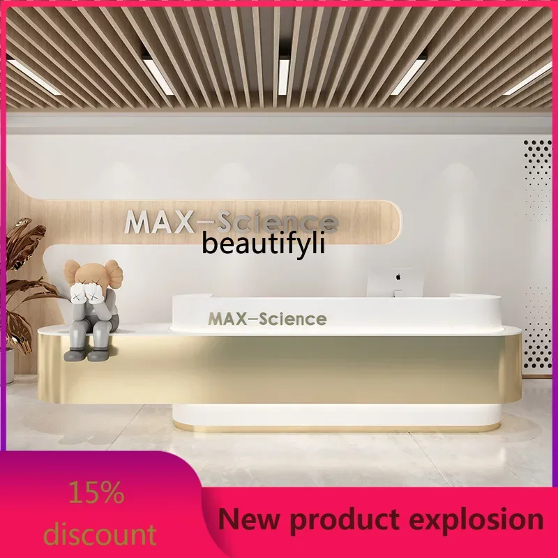 

zzGSimple Modern Company Beauty Salon Hotel Training Institution Reception Desk Clothing Store Cashier Bar Creative