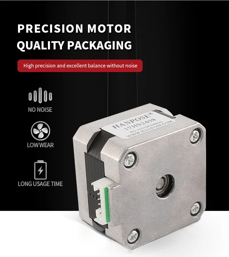 Hochdrehmoment-Zertifizierter 17HS2408 4-Leiter 42 Motor 42BYGH 0,6A 12N.CM CNC Laser- und 3D-Drucker-Motor Nema17 Schrittmotor – Detail 4