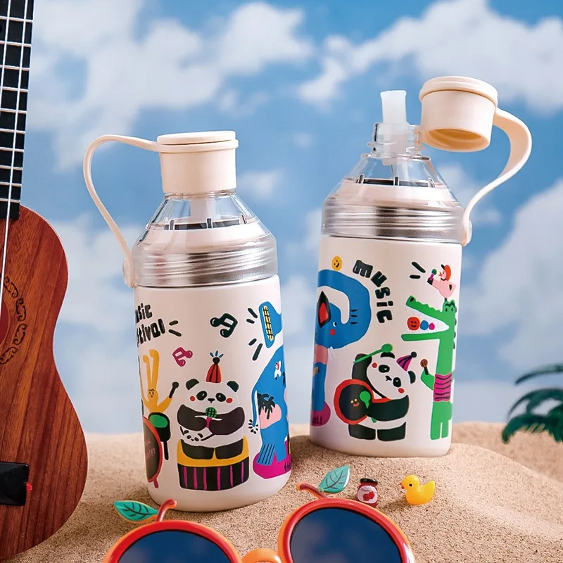 Cute Cartoon Thermos Cup 316 Stainless Steel Will Carry Portable Water Cup New Drinking Cup 350ml