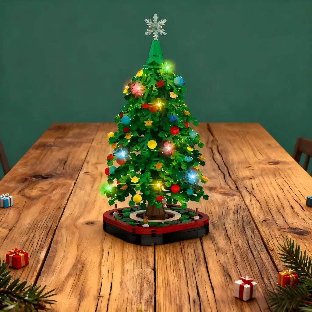 

377PCS Christmas Tree Building Blocks Set DIY Assembly Toy Holiday Home Desk Decor Gift for Kids and Adults