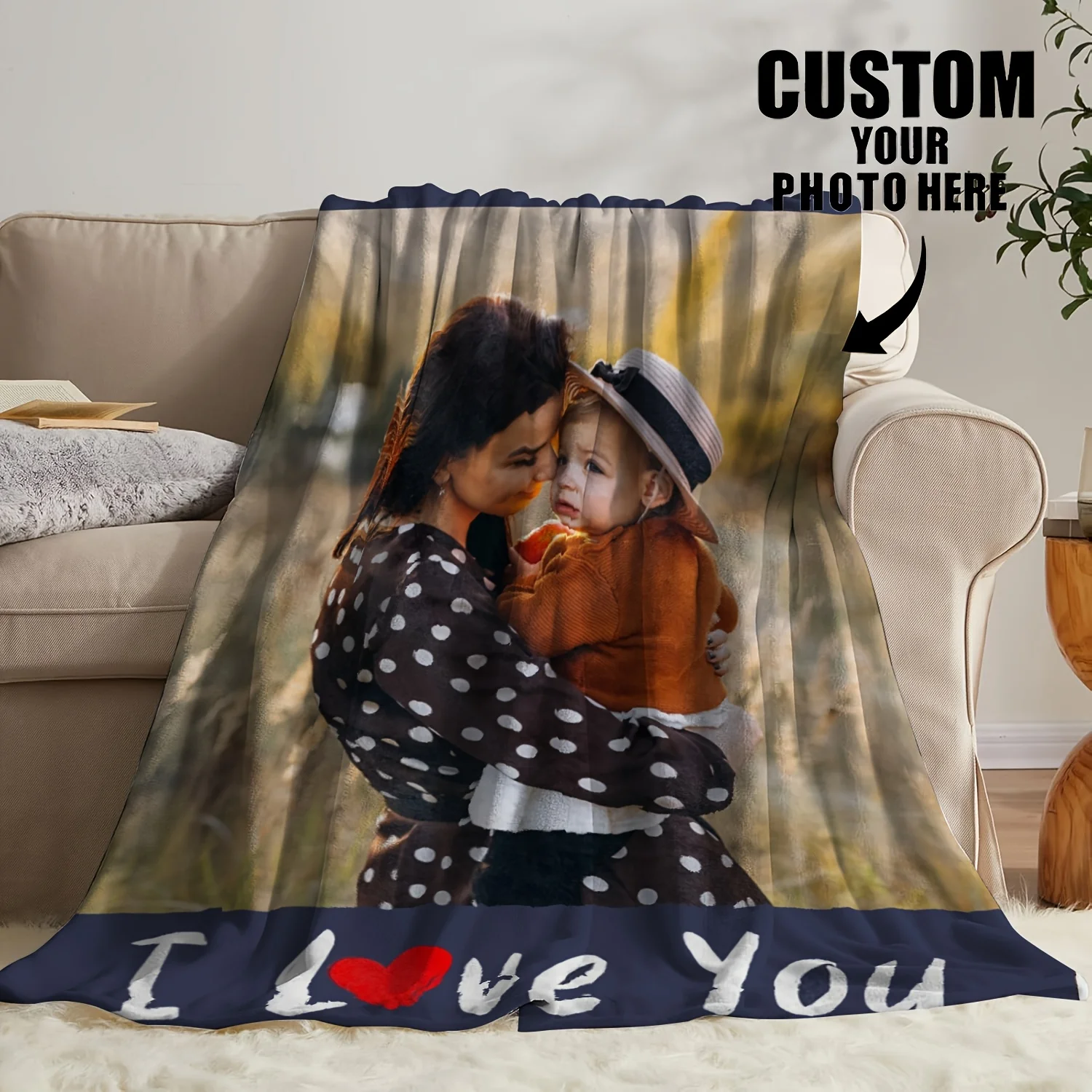 Mother's Day Gifts Personalized Custom Blanket Customize Photos Throw Blankets For Mother Birthday Present From Daughter or Son