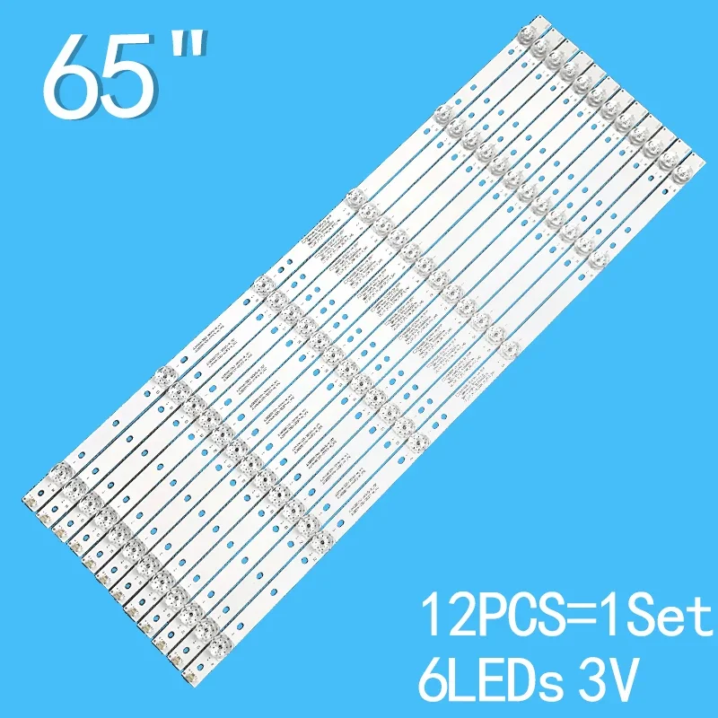 611mm12pcs/set 6LED LED bar For Hisense H65A6140 H65AE600 H65A6100 H65AE6100UK 65H6E 65H6D 65R6E 65Q7809 Sharp LC-65Q6020U LB650