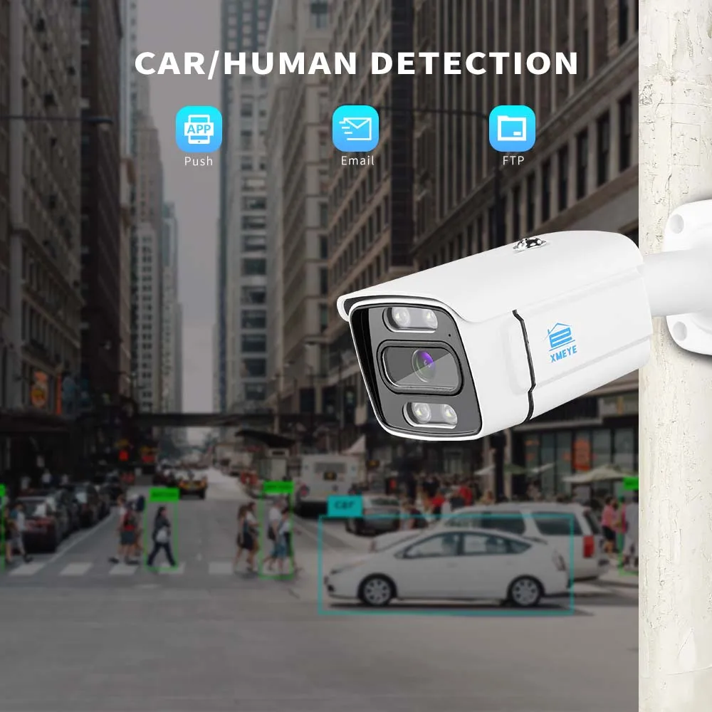 XMEYE 4K 8MP POE IP Camera Two-way Audio & Dual Light Source CCTV Security Video Surveillance Waterproof Outdoor IR XMB80M