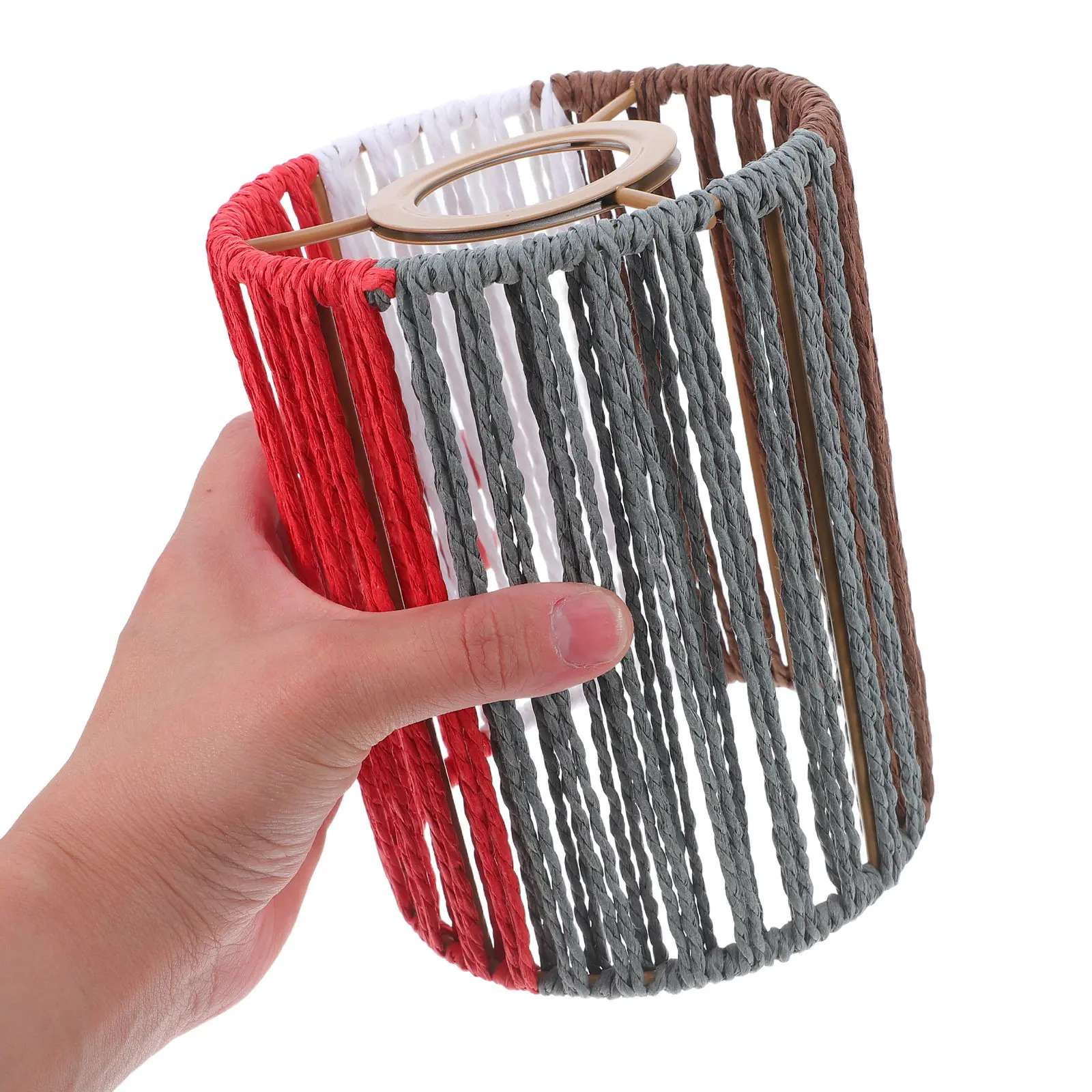 

Woven Lampshade Small Boho Paper Rope Cylinder Cover For E27 Pendant Floor Wall Sconce Chandelier Replacement Bedroom