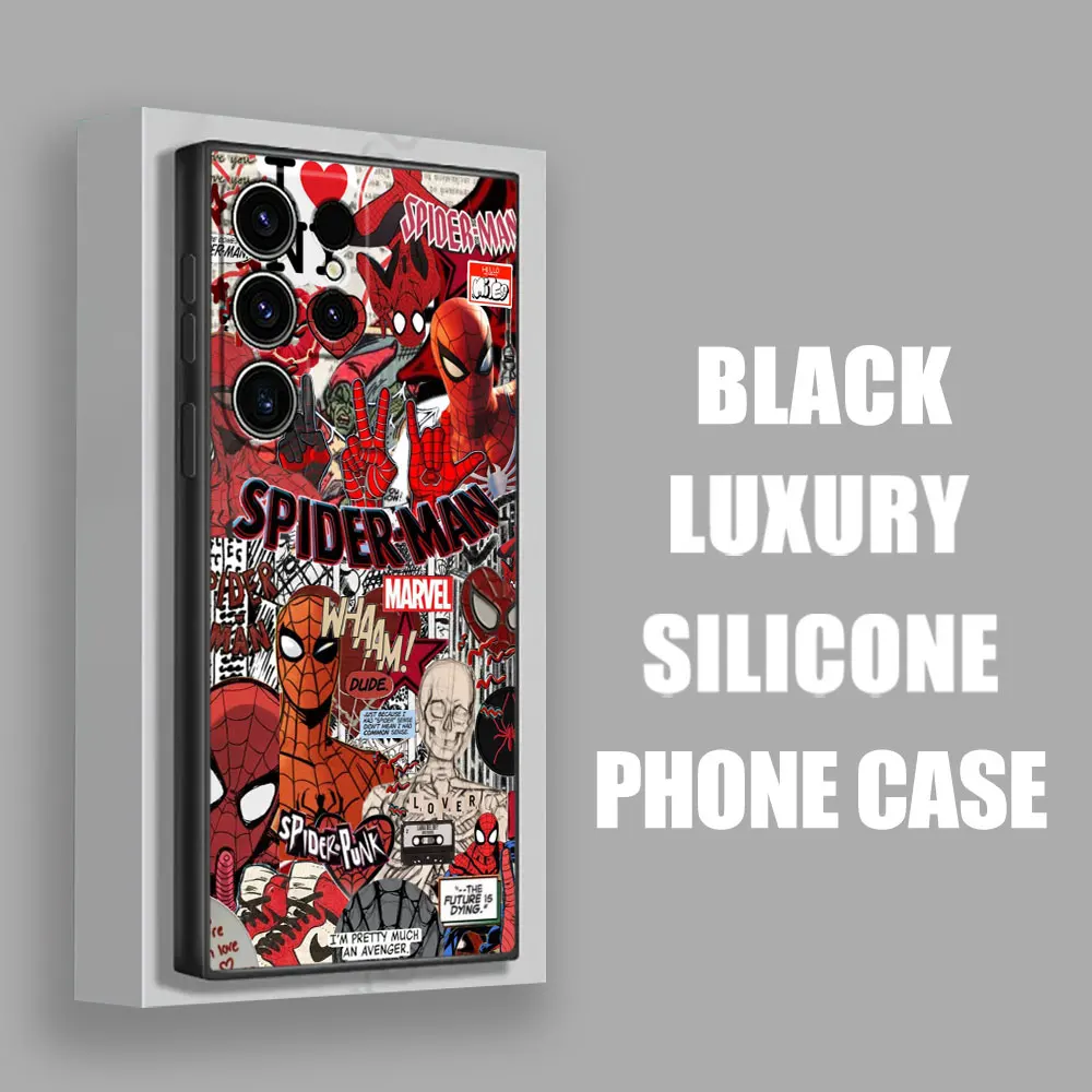 Marvel Spiderman Comic Spider Punk Phone Case for Samsung Galaxy S26 S25 Ultra S24 S23 Ultra S22 Plus S21 S20 S21 FE Soft Funda view 3