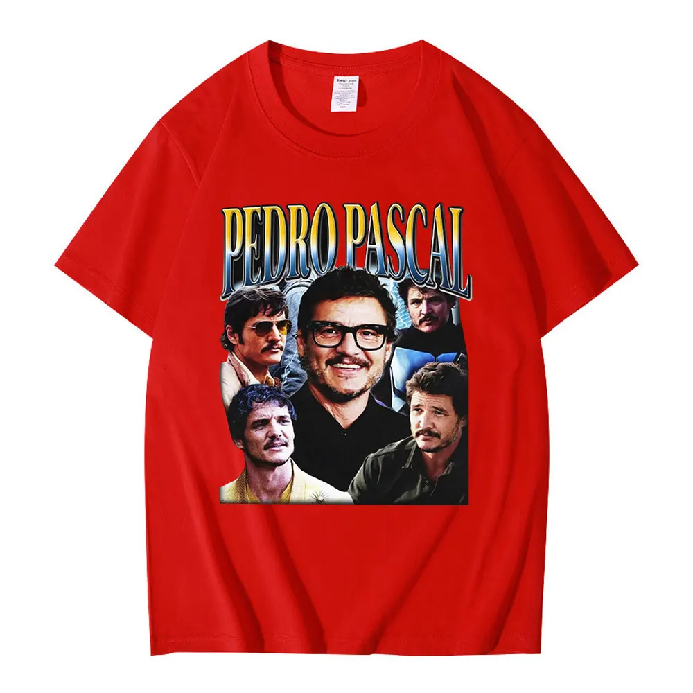 Classic American Movie TV Actor Pedro Pascal Graphic T-shirt Men Women Cotton Casual T Shirts Tops Oversized Vintage Streetwear - view 4