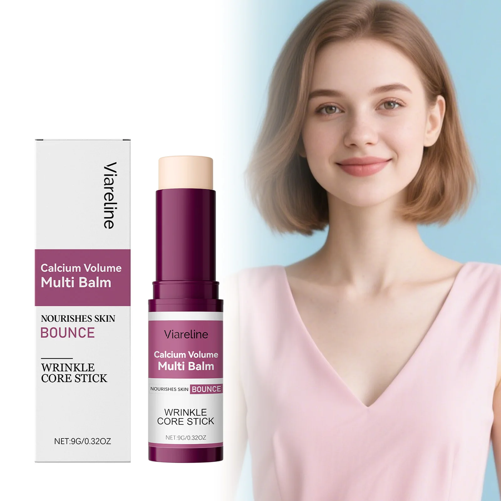 Refreshing Moisturizing Balm Stick, mild hydrating formula, silky‑smooth texture, dewy nourishing pre‑makeup skincare