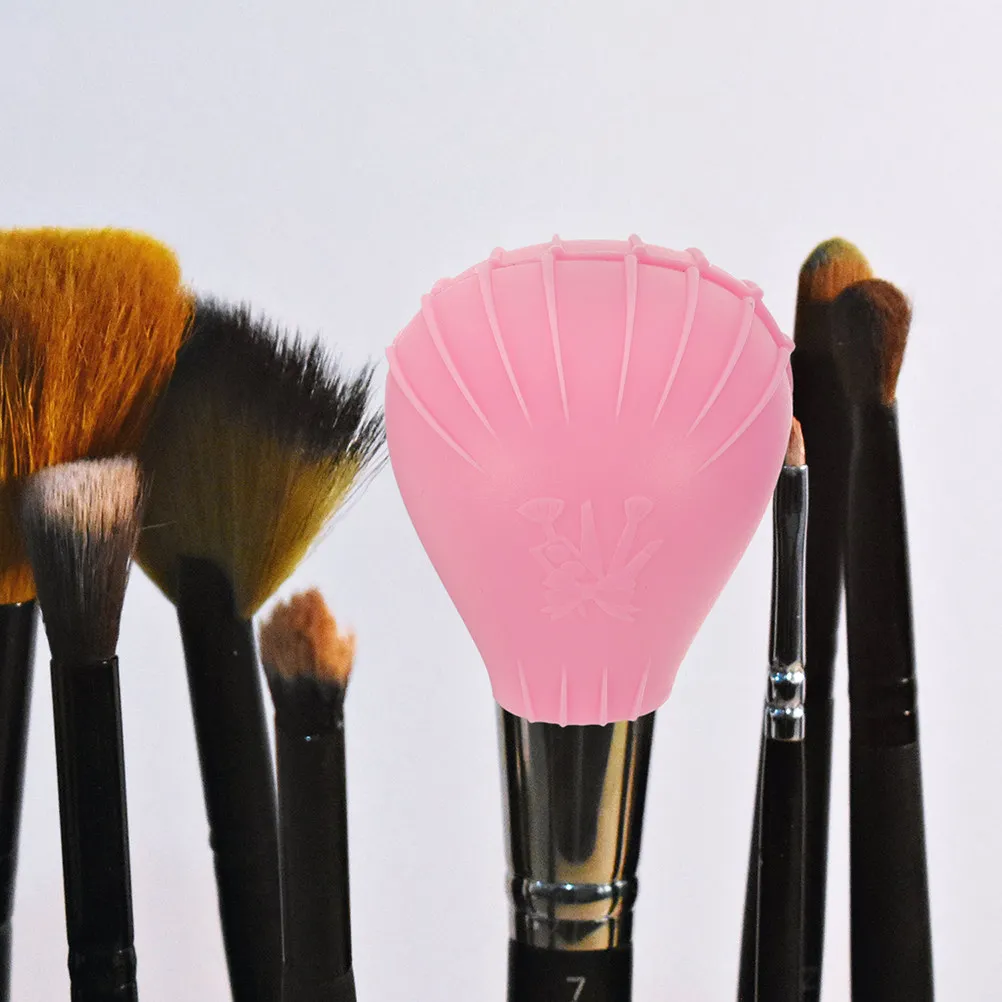 4Pcs Silicone Makeup Brush Covers Brush Protector Travel Sleeve Dustproof Shape Maintaining Cap for Foundation
