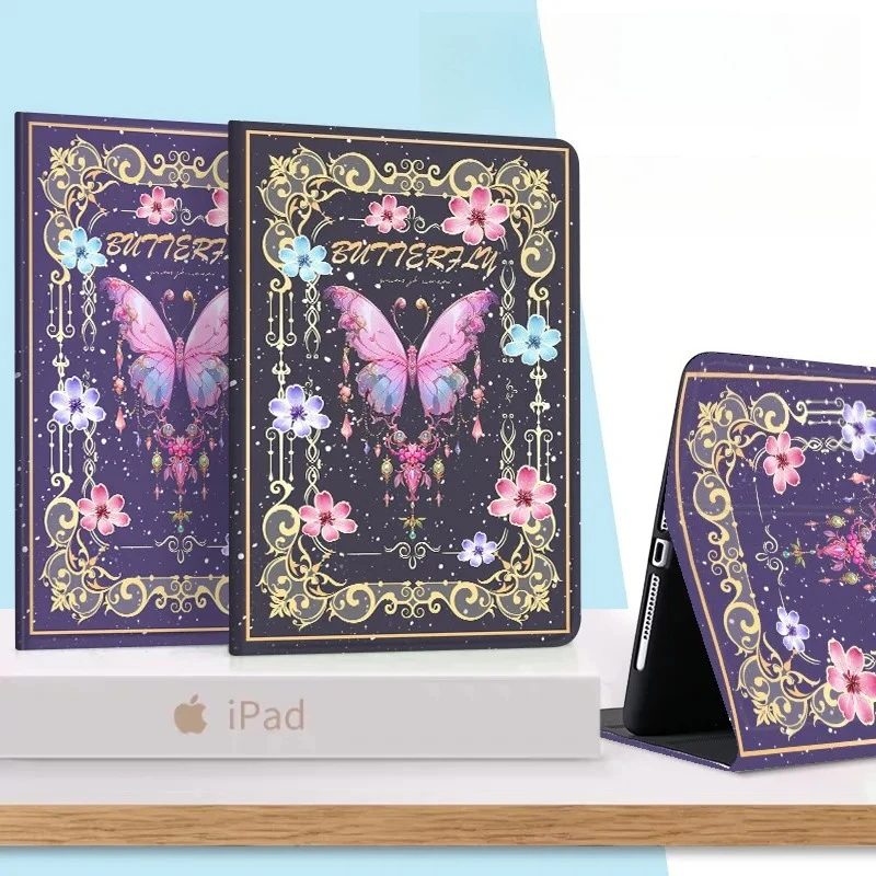 

For iPad Air 11 2025 Case 11inch M3 A3267 Retro Butterfly Tablets Cover Funda For iPad 10th 11th Generation Case A16 A2757 A3356