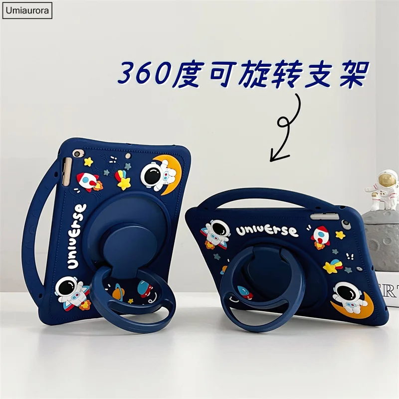 For Samsung Tab S10 Lite 10.9 SM-X400 S7 S8 S9 FE+ Plus 12.4 inch SM-X610 X820 X520 Kids Cartoon Silicon Tablet Case Stand Funda