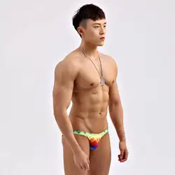 Men's triangle sexy low waisted white swimming narrow edge beach hot spring swim pants 2425