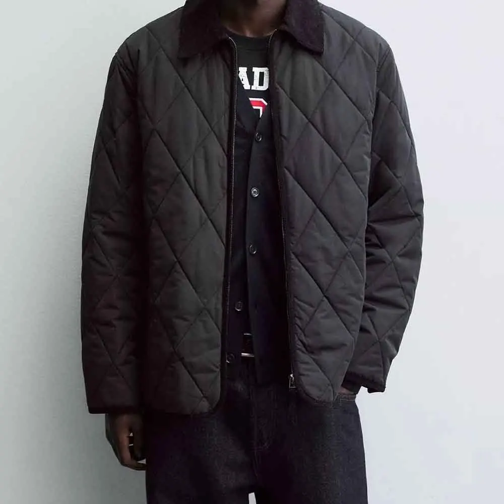 

Новая зимняя мужская однотонная хлопковая куртка с длинными рукавами, американский ретро-модный тренд, уличный повседневный свободный простой нишевый мужской топ