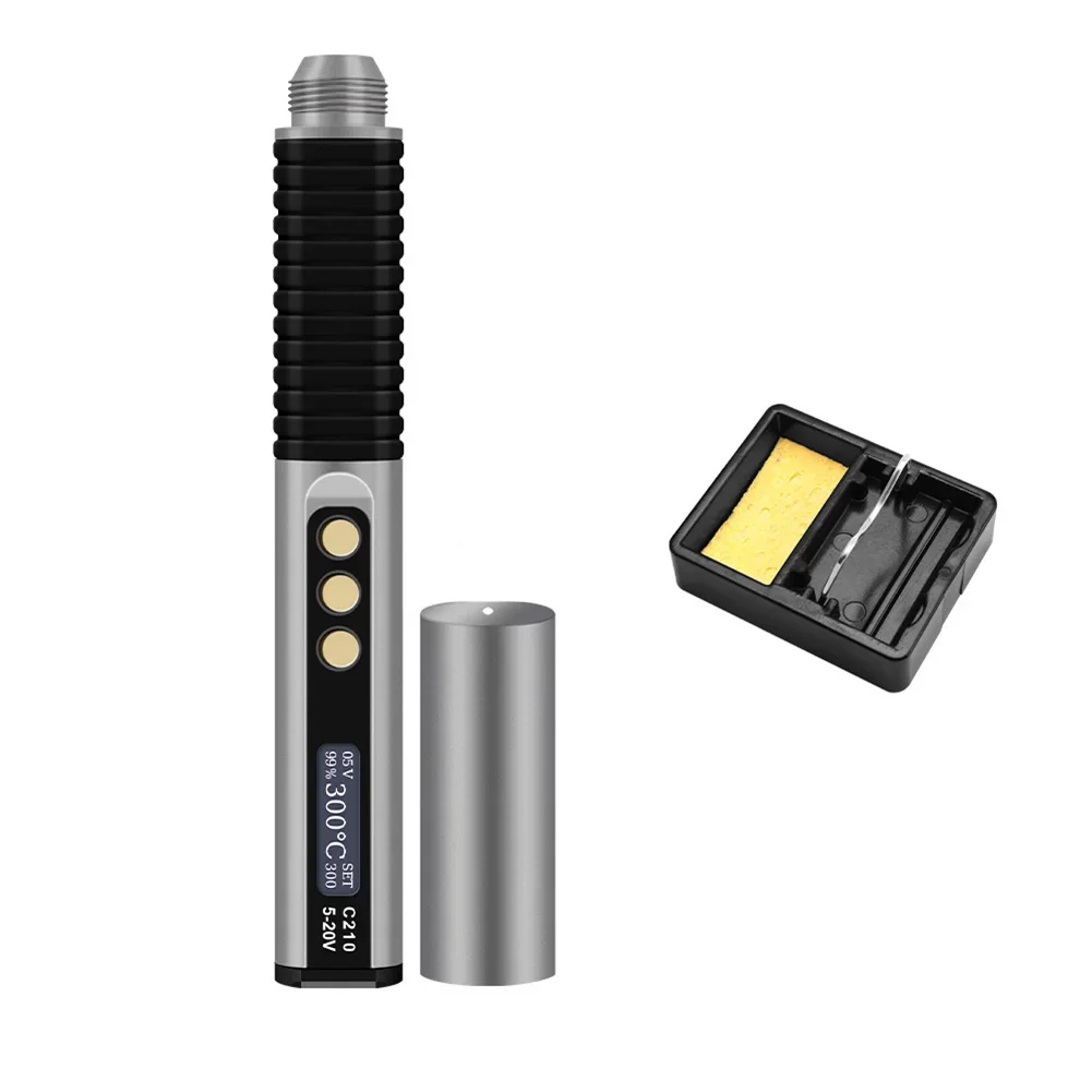 C210 Smart Soldering Iron Fast Heating Digital Display & USB Powered Portable 5-20V Temperature Control Soldering Iron Kit