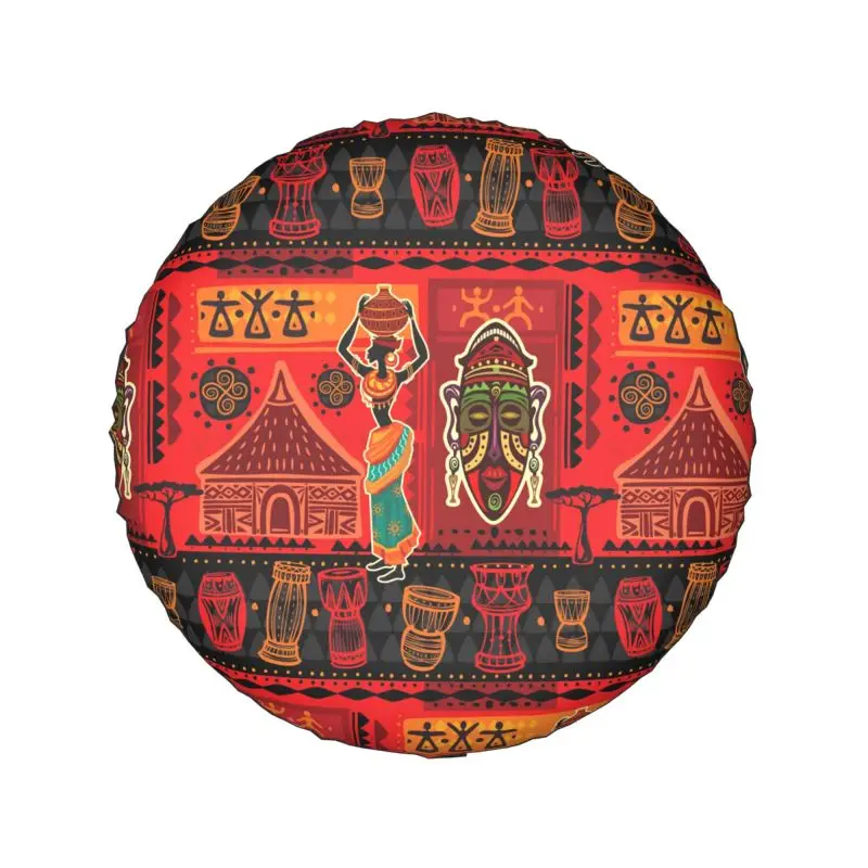 African Ethnic Pattern Spare Tire Cover for Mitsubishi Pajero Africa Style 4WD 4x4 SUV Car Wheel Protectors 14