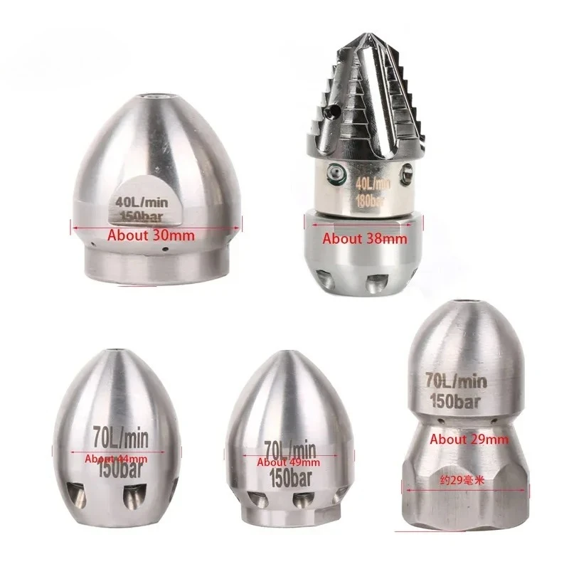 

Superstrong High Pressure Cleaning Machine Sewer Nozzle Pipe Flushing Head Household Sewer Pipe Dredging Head Nozzle