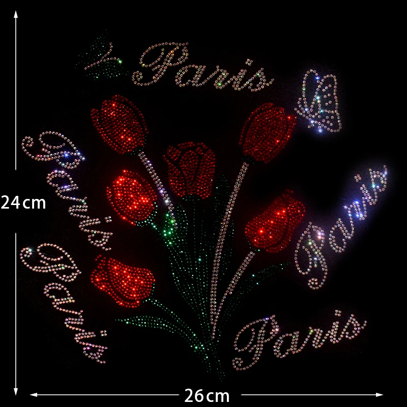 

High quality shiny pretty flowers DIY iron on sweater jacket clothing accessories fashion large patches