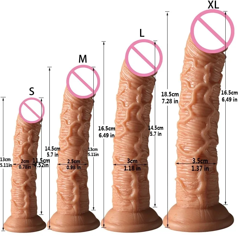 Dildo silikon Dildo lembut realistis colokan Anal Penis dengan cangkir hisap untuk wanita masturbasi Lesbain mainan seks Anal untuk dewasa