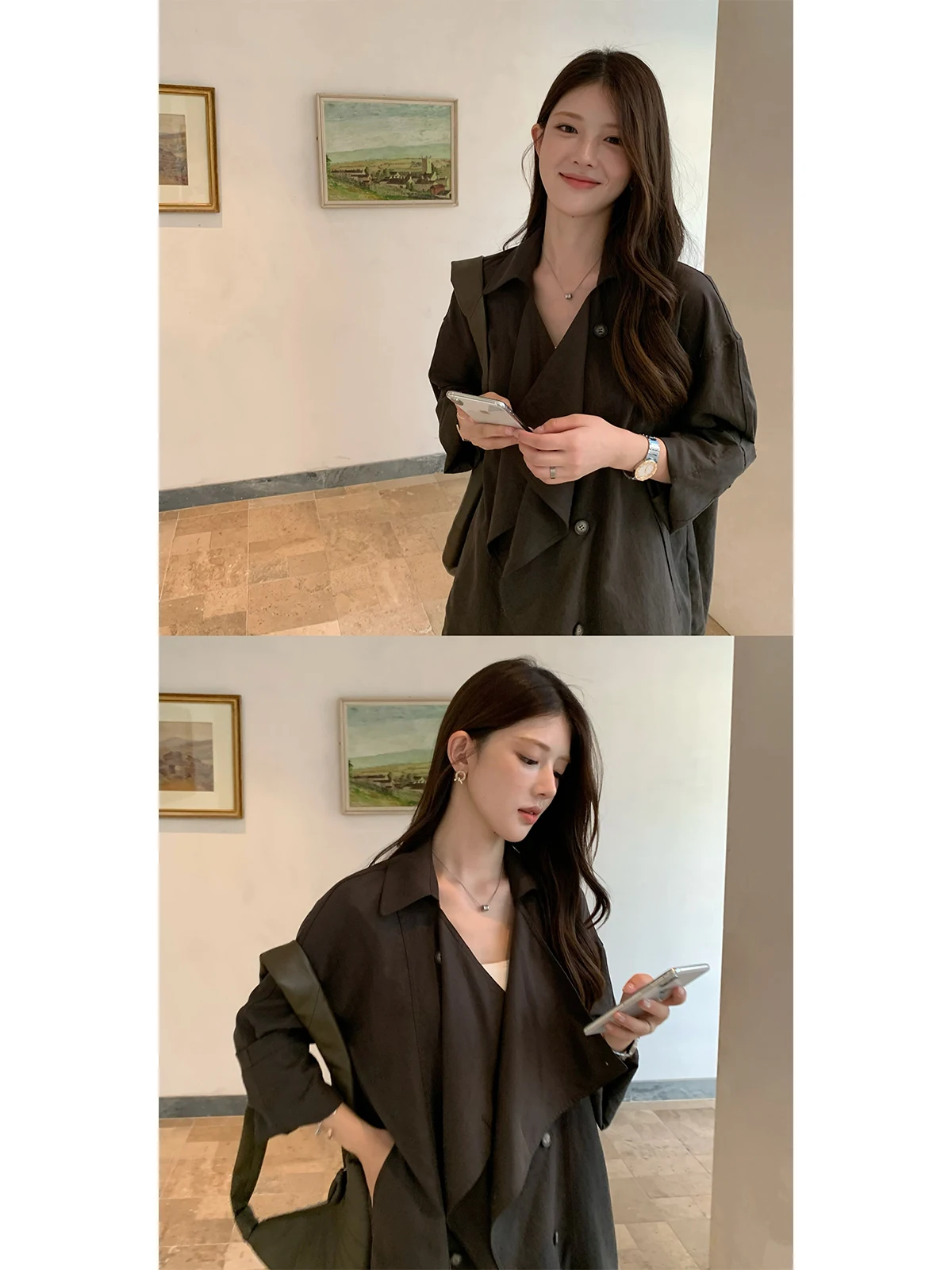 

SeeYouIceland Gallery Barrymore Windbreaker Self-Kept Cus-Dyed Gooseberry Coffee Color Kim Min Ki Women's Coat