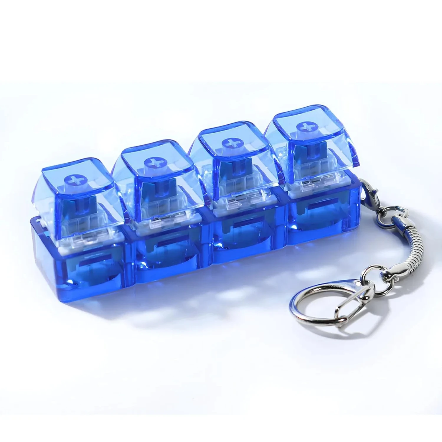 4 Keys Keyboard Decompression Toy Party Stress Relief Fidget Button Clicker Fidget Keychain Keyboard Keychain Finger Keyboard