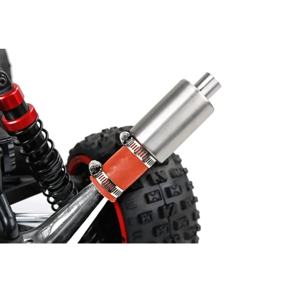 1 conjunto de kit silenciador tubo escape aço inoxidável para hpi baja rovan 5b 5t 5sc losi tdbx fs 1/5 rc carro