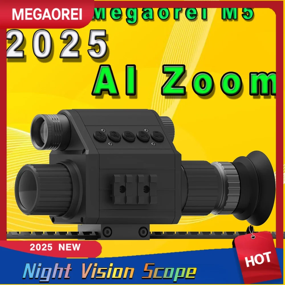 Night Hunting Megaorei M5 HD 1080P Monocular Infrared Digital Night Vision Scope 4x Zoom Hunting Camera Outdoor Tactical Telesco