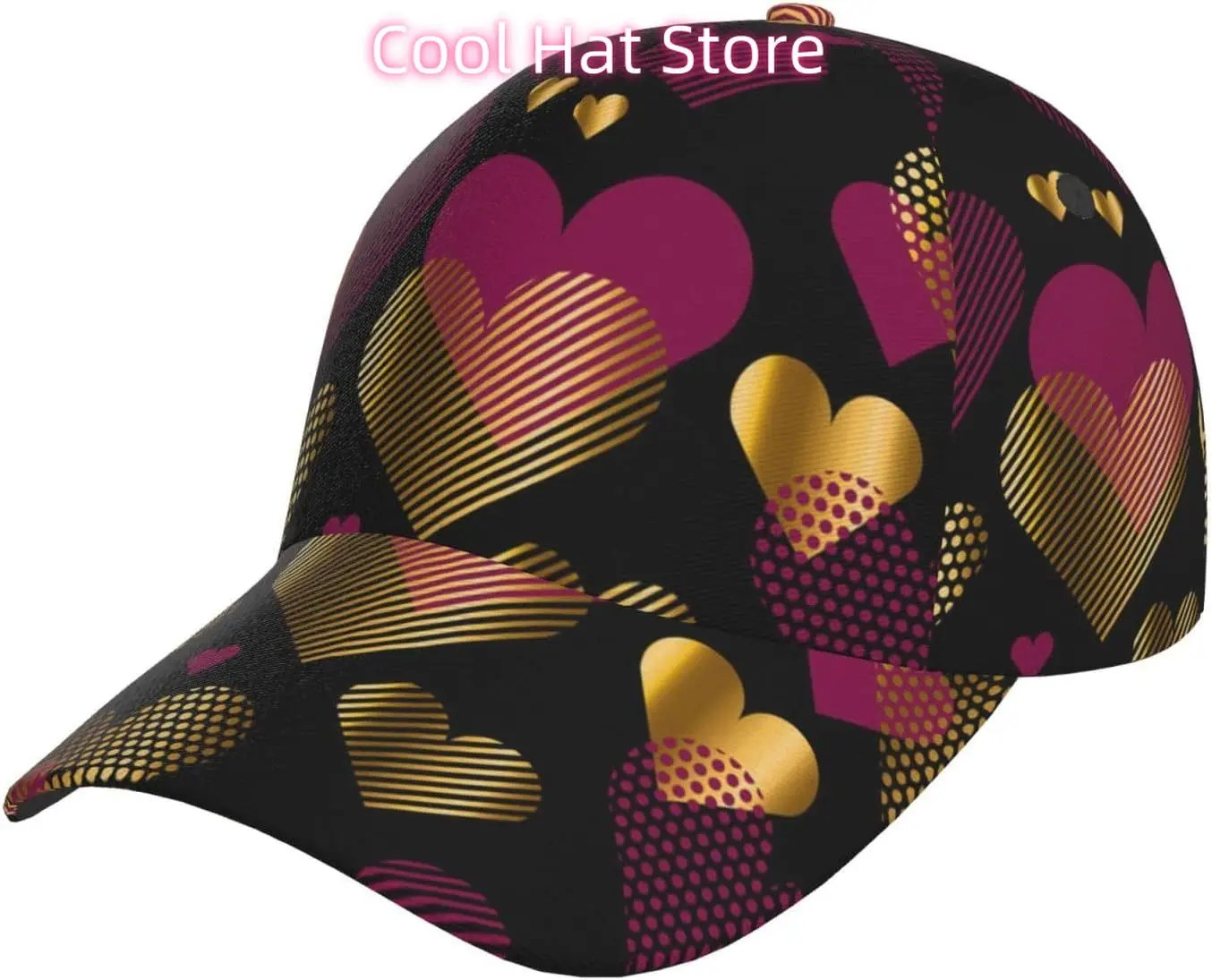 

Valentine's Day Red Hearts Trucker Hat Snapback Hat Adjustable Baseball Cap for Men Women 0005
