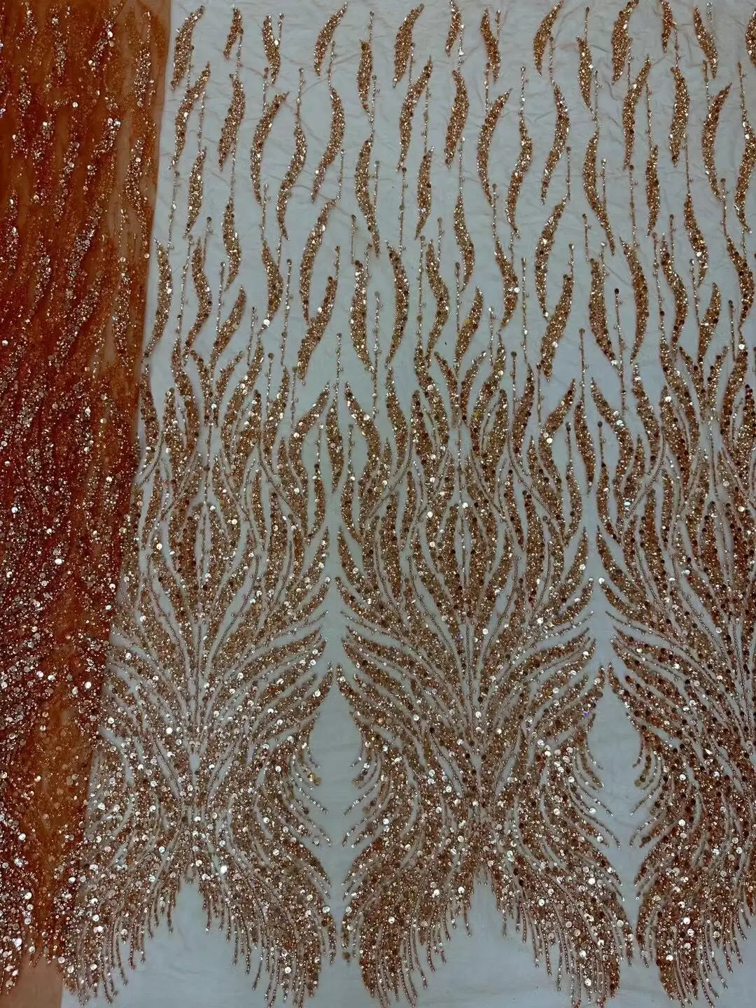 

Fashion S-13085010 Africa Embroidered Tulle Net Fabric With Beads High Quality Luxury Sequins Net Lace Evening Party Dress
