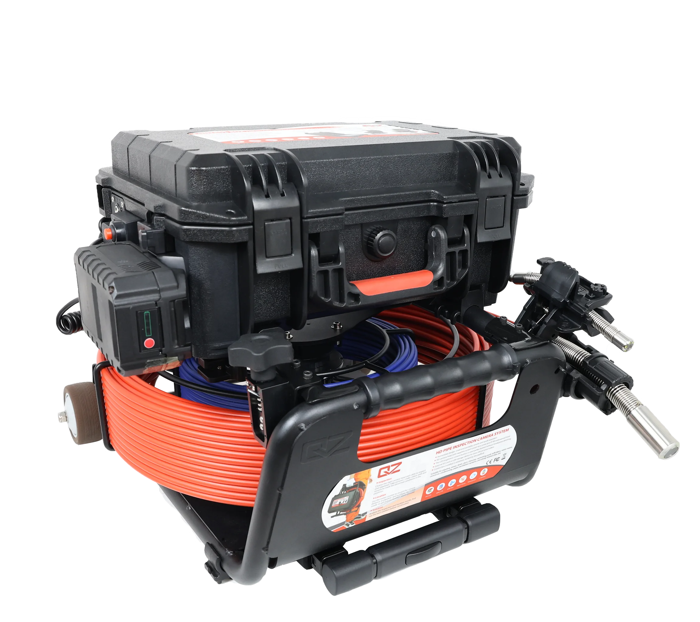 กล้องตรวจสอบท่อระบายน้ำ QYTeco ระบบคู่ รุ่นใหม่ กล้องวงจรปิดวิดีโอขายดี พร้อมหัวกล้องคู่สำหรับทำความสะอาดท่อ