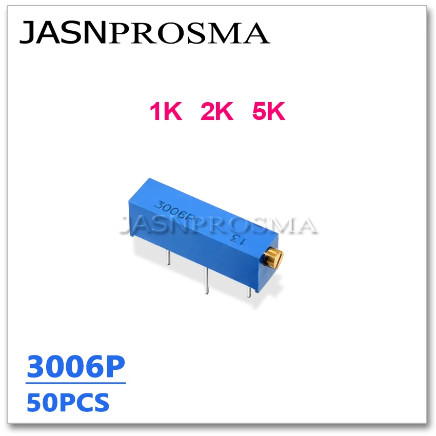 

JASNPROSMA 50 шт. 3006P 1K 2K 5K Ом 102 202 502 3006P-1-102LF 3006P-1-202LF оригинальный резистор триммера резистор потенциометр