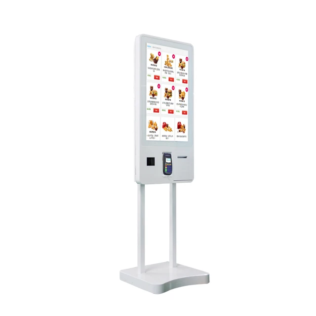 wall mount floor standing 24 27 32 inch cashless POS fast food self service ordering payment terminal kiosk machine