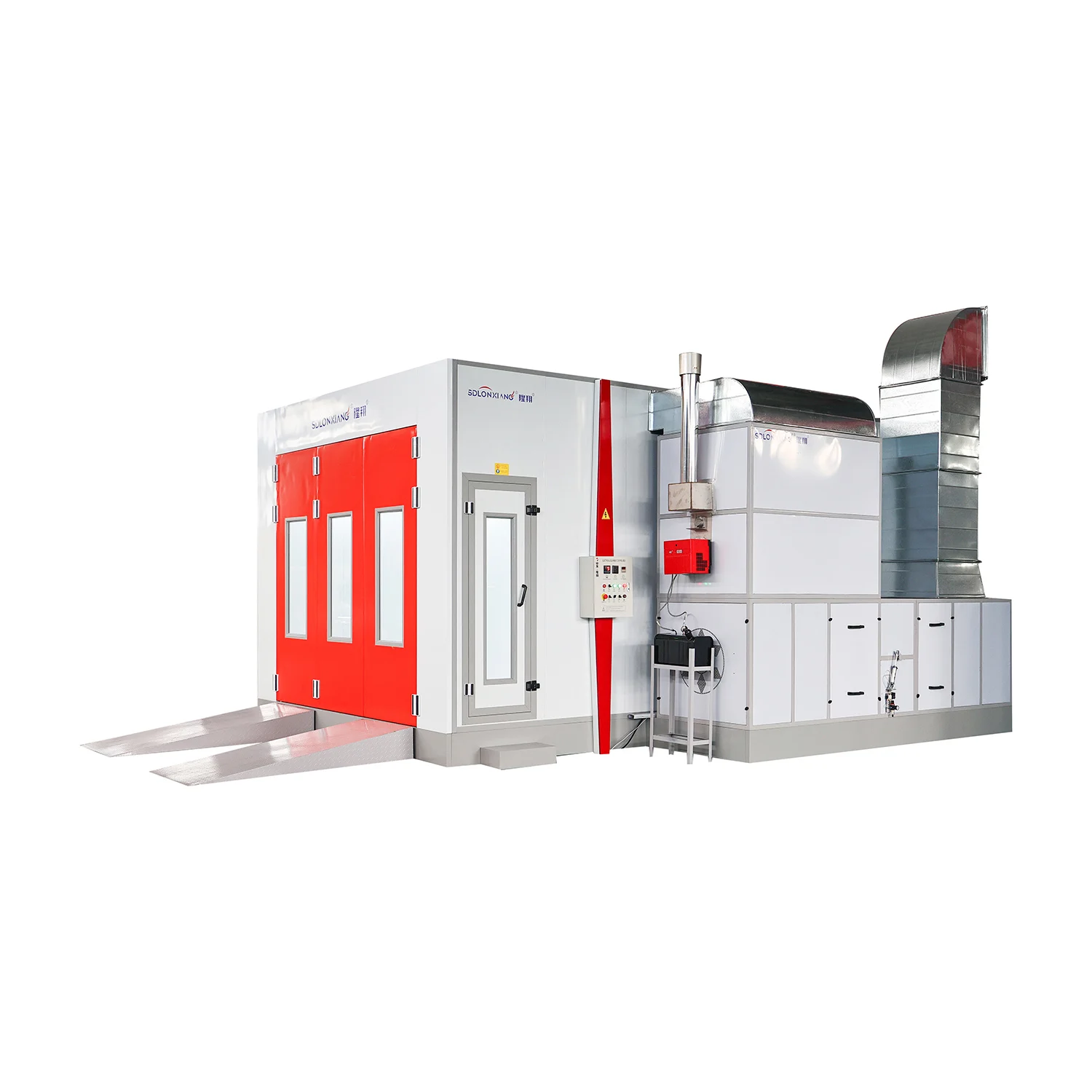 2025 Factory High Quality Electric Heating Car Spray Booth With LED Lighting Centrifugal Fans 8.35M External Size Model LX1