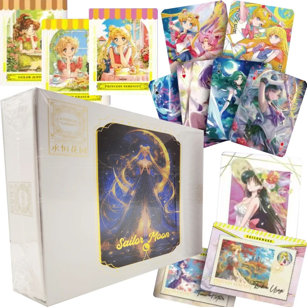 

Japanese Anime Sailor Moon Collection Cards Magical Girl Party Feast Tsukino Usagi Gorgeous Princess Dress Cards Gifts for Kids